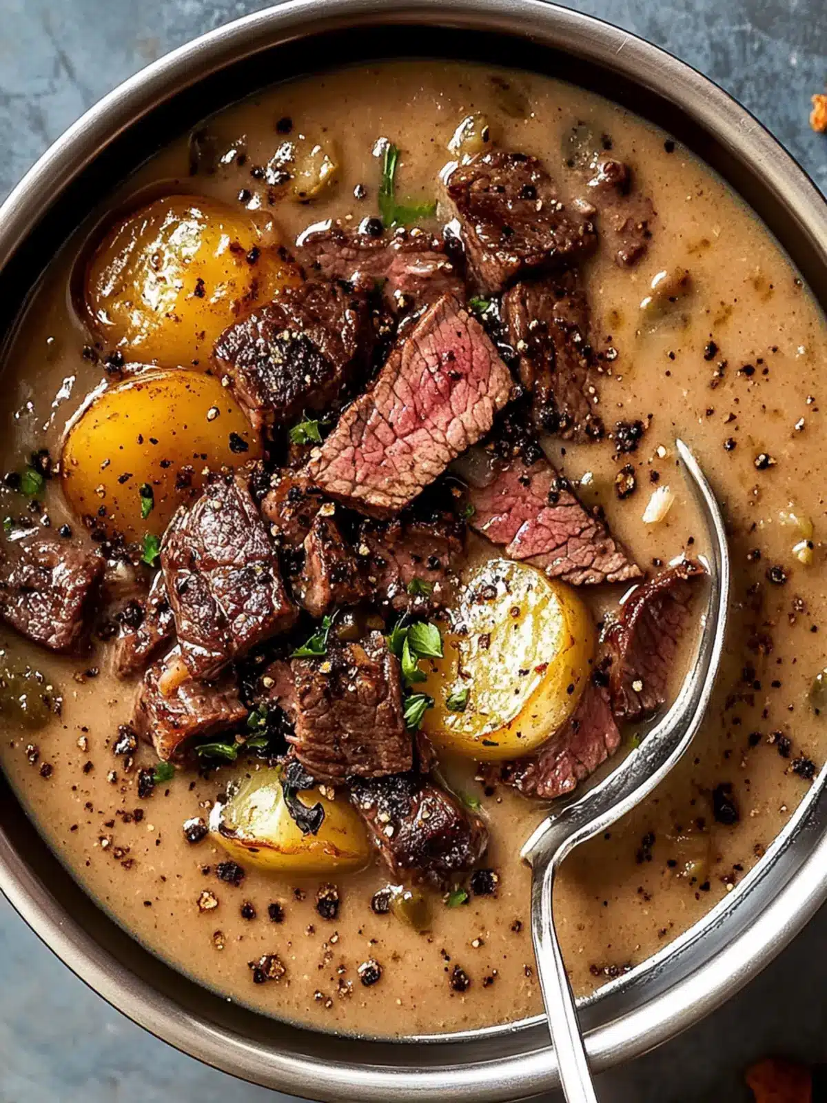 Steak Au Poivre Soup: Cozy Comfort in Every Spoonful 5 Steak Au Poivre Soup