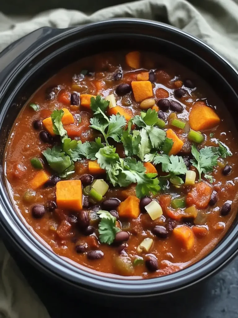 Slow Cooker Sweet Potato Black Bean Chili