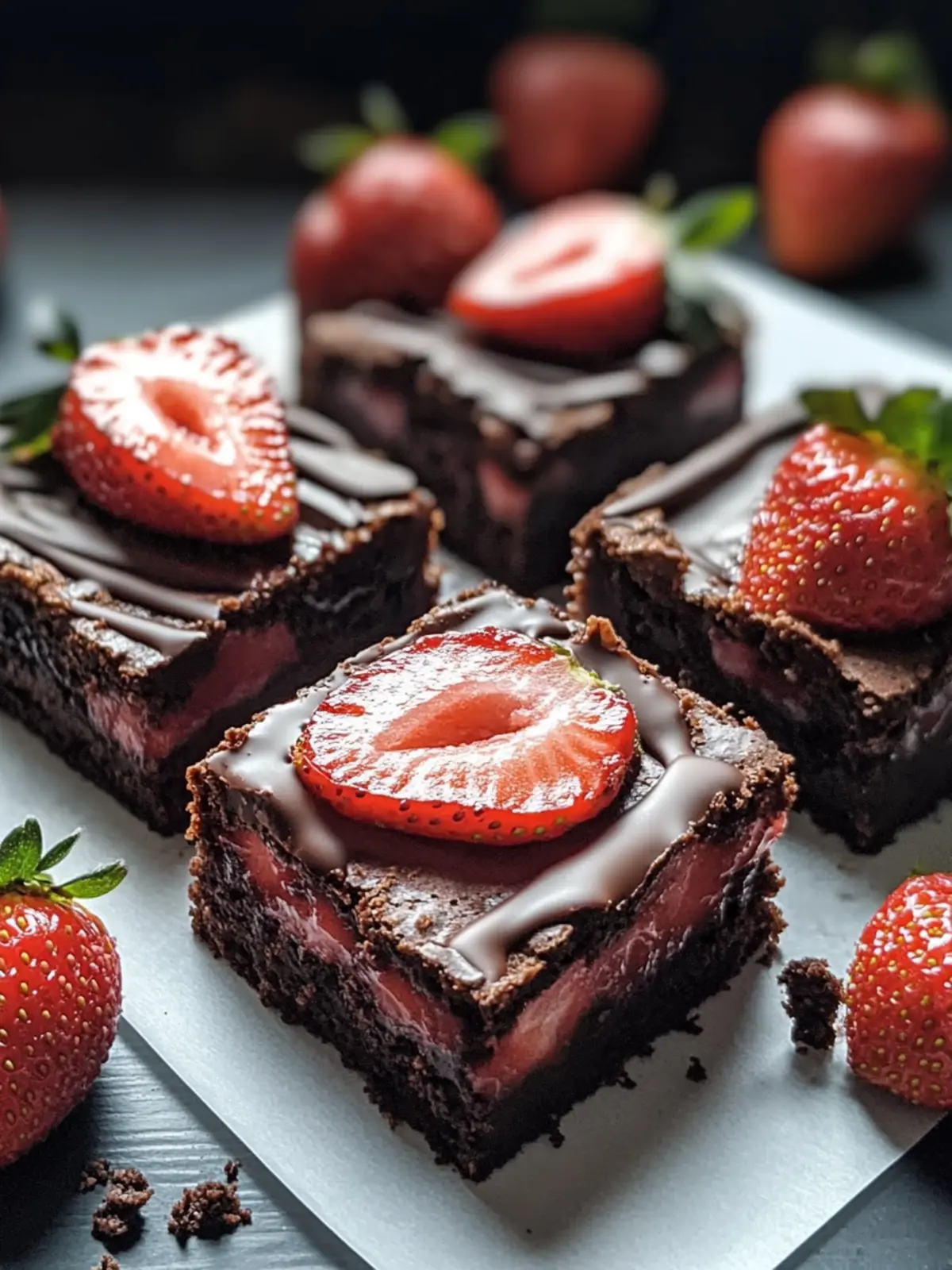Irresistible Chocolate Covered Strawberry Brownies for Dessert