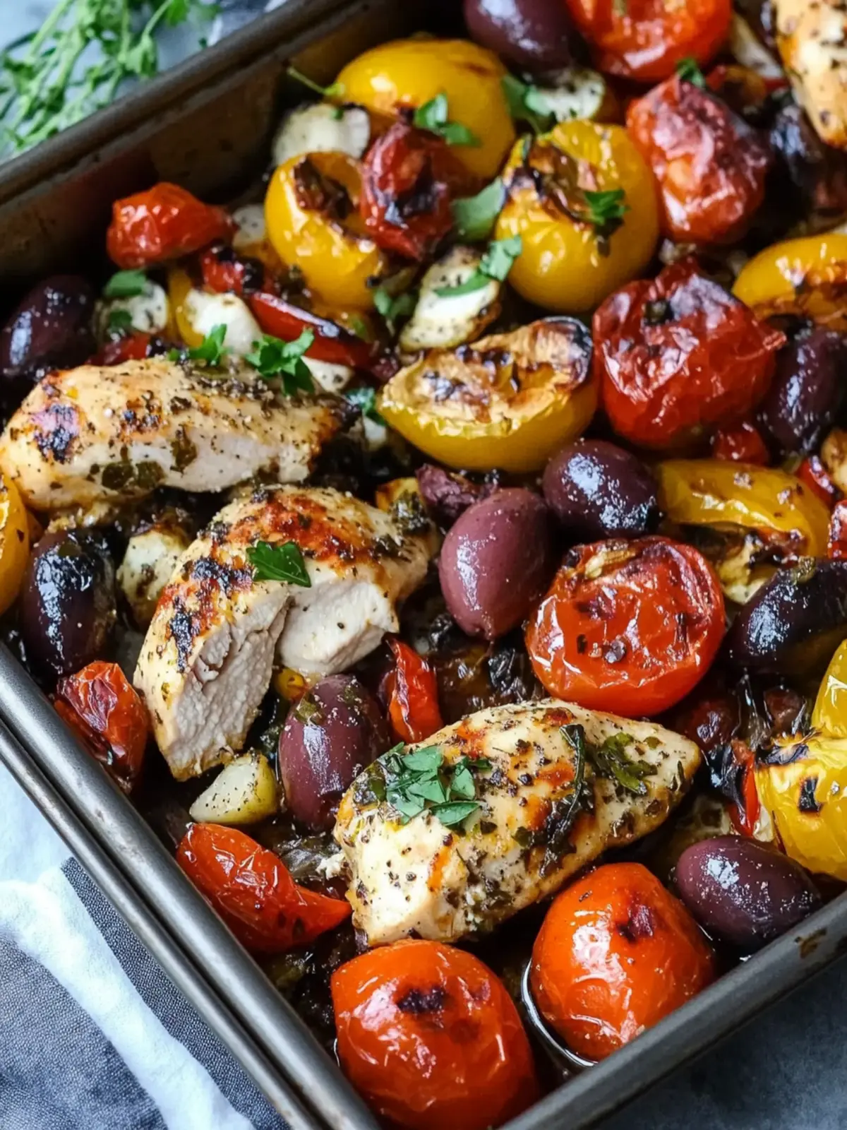 Savory Sheet Pan Greek Chicken with Fresh Veggies Delight 5 Sheet Pan Greek Chicken