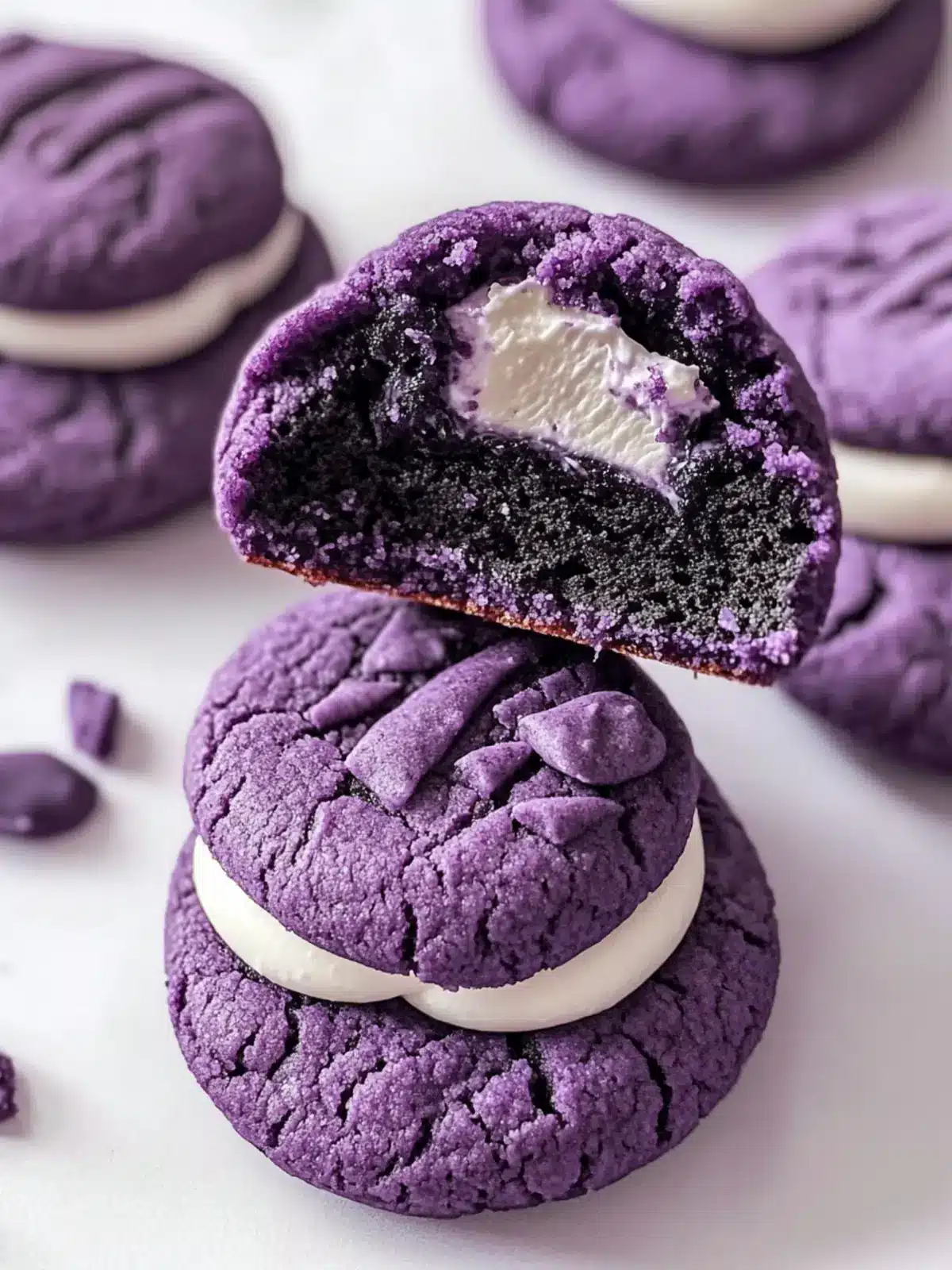 ube cookies and cream cookies