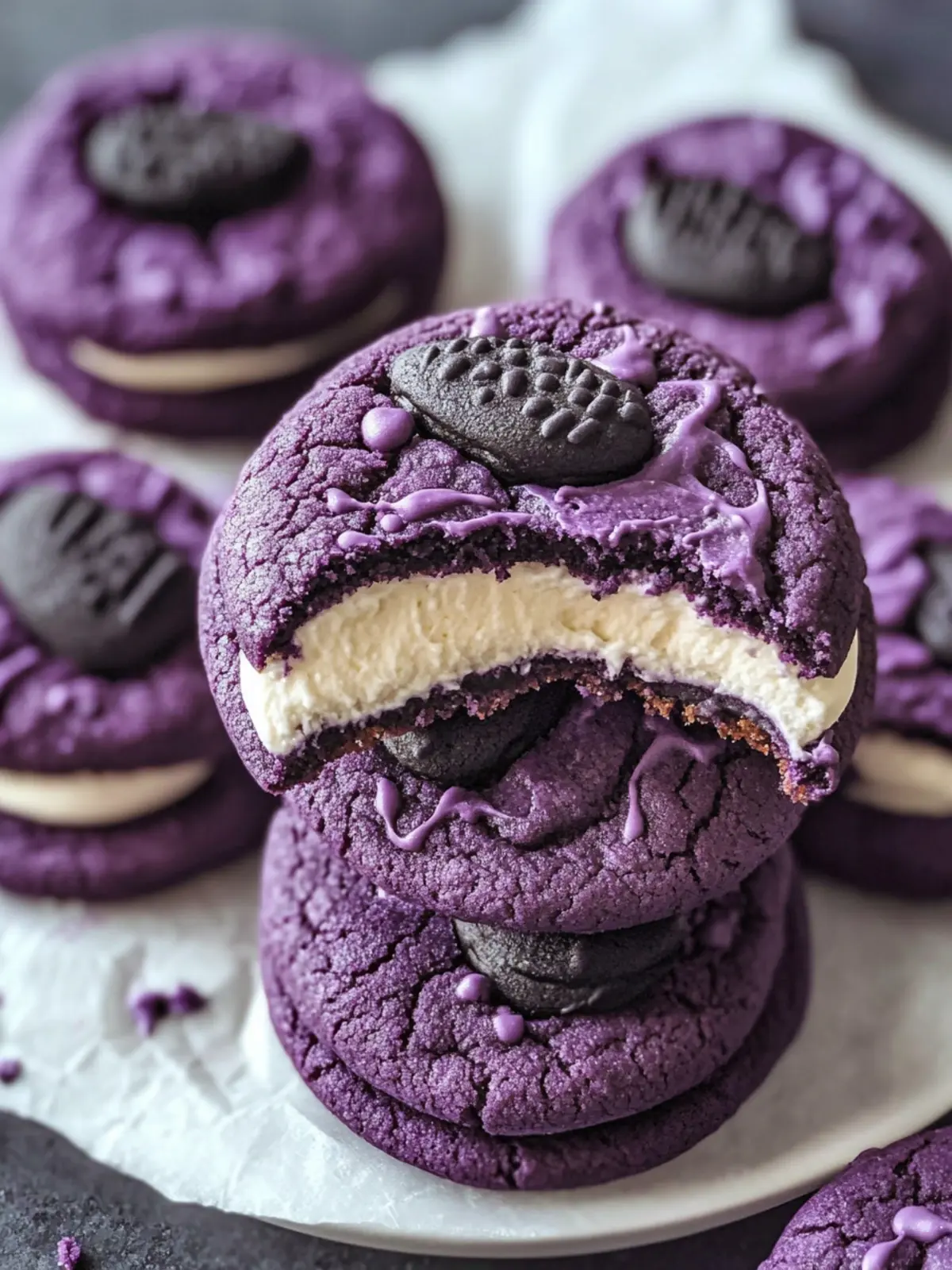 ube cookies and cream cookies