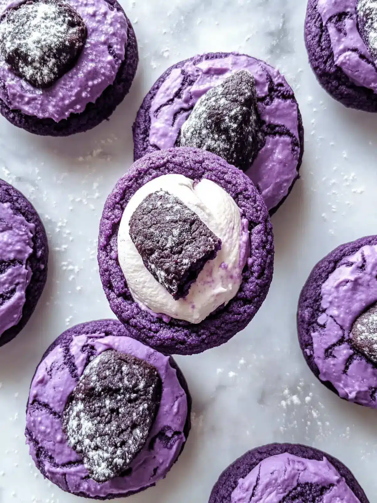 ube cookies and cream cookies