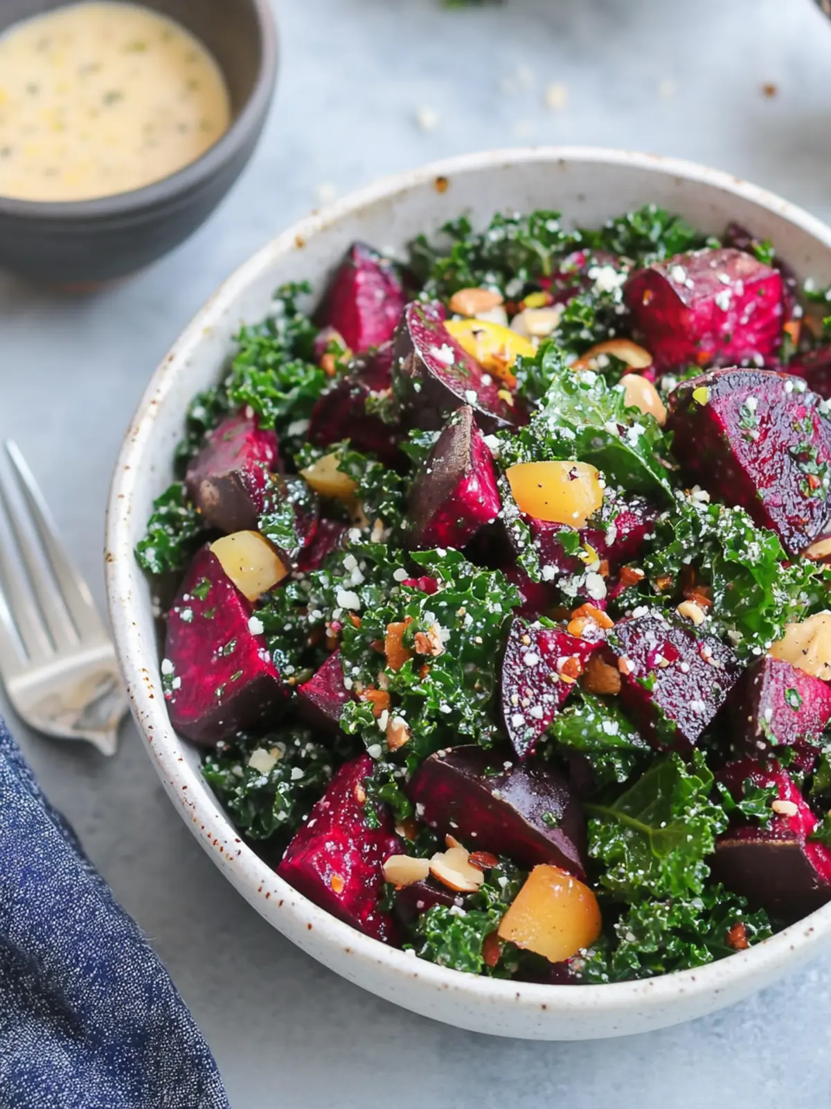 Delicious Roasted Beet and Kale Salad with Lemon Tahini Dressing 4 Roasted Beet and Kale Salad with Lemon Tahini Dressing