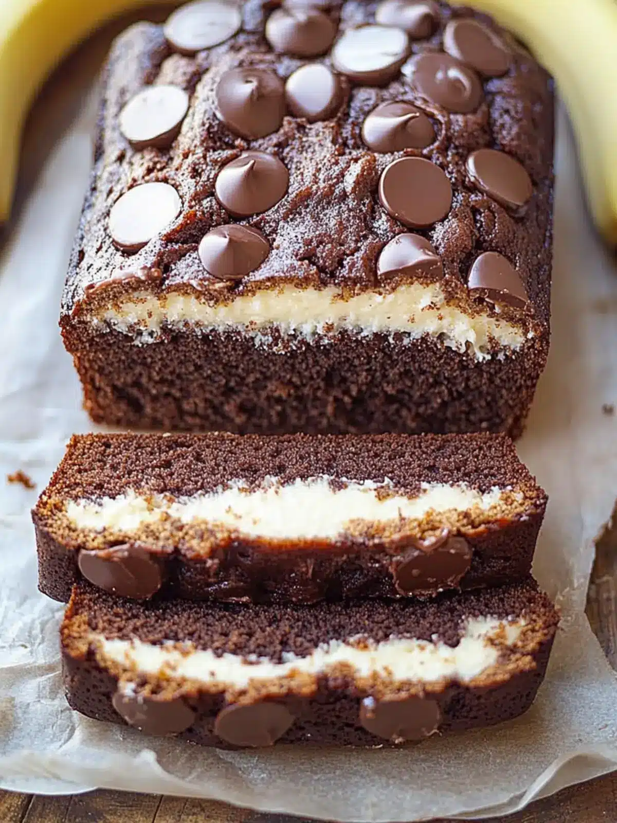 Chocolate Cream Cheese Banana Bread