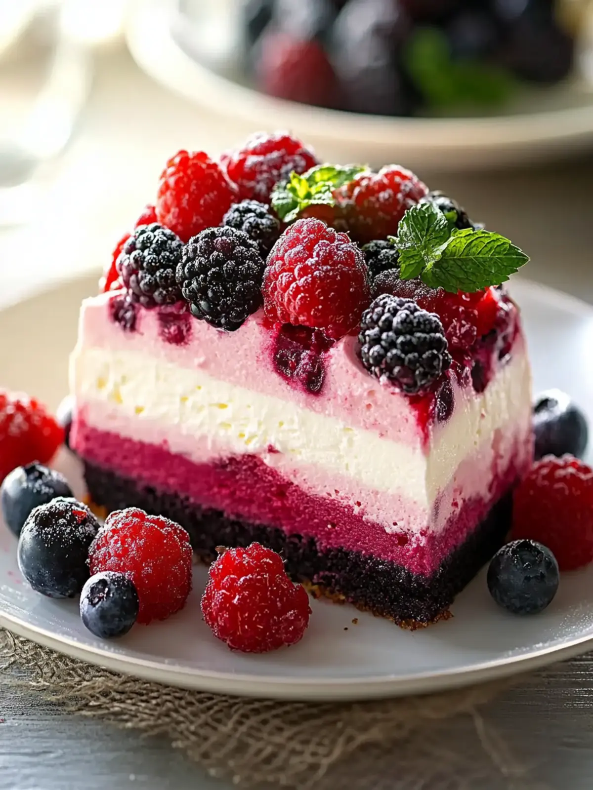 Delectable Berry-Layered Mousse Cake Recipe