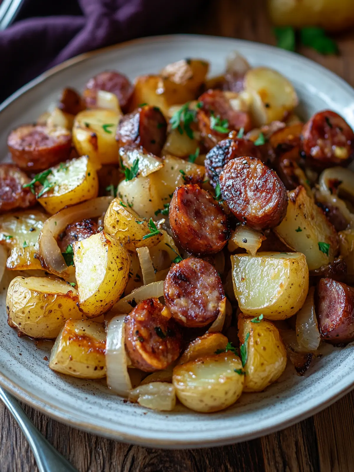 Fried Potatoes Onions and Smoked Polish Sausage Made Easy 5 Fried Potatoes Onions and Smoke Polish Sausage
