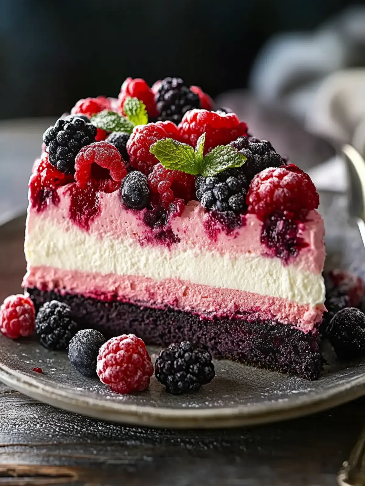 Delectable Berry-Layered Mousse Cake Recipe