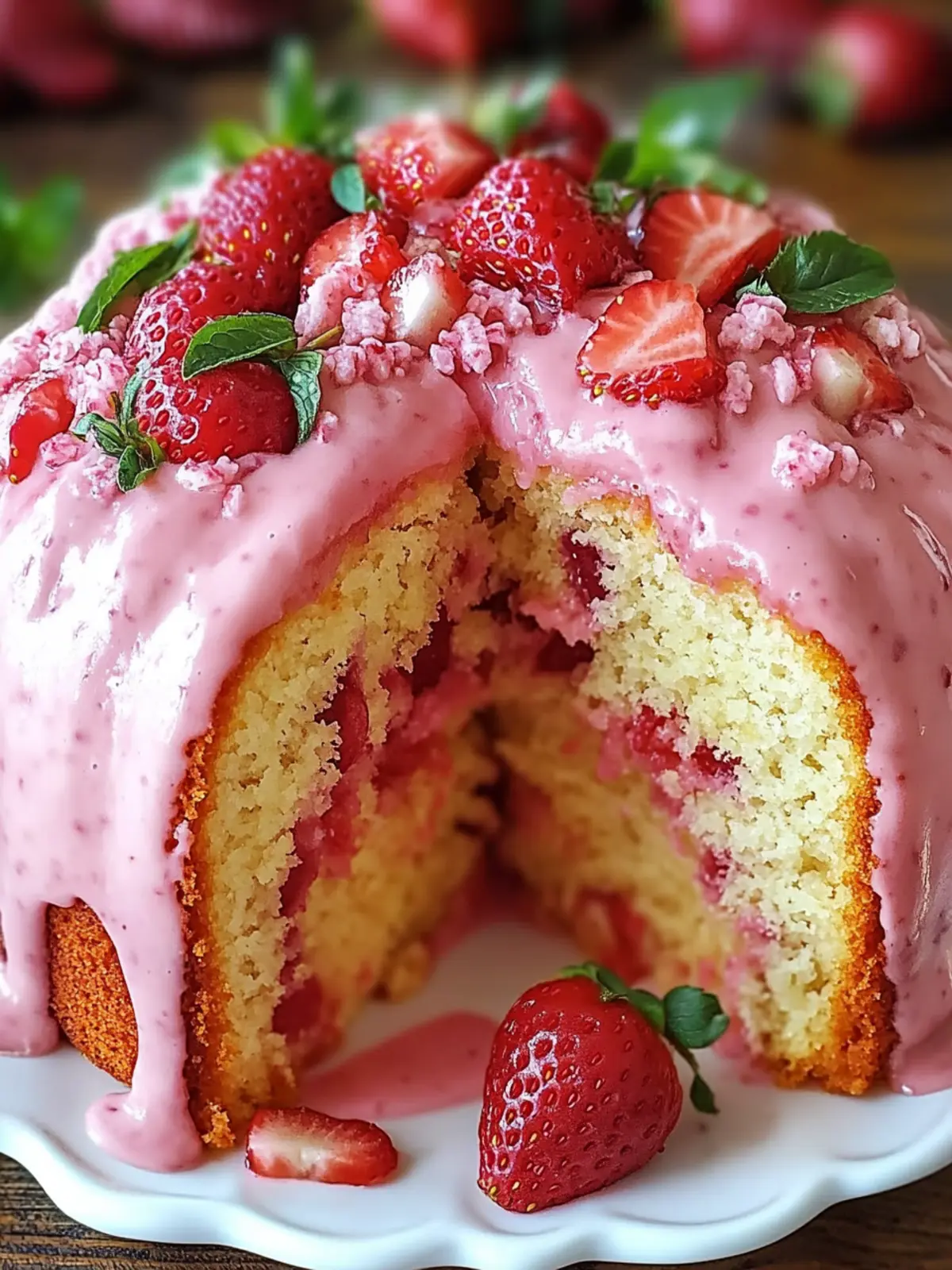 Moist Strawberry Milkshake Pound Cake for Summer Bliss 2 Moist Strawberry Milkshake Pound Cake