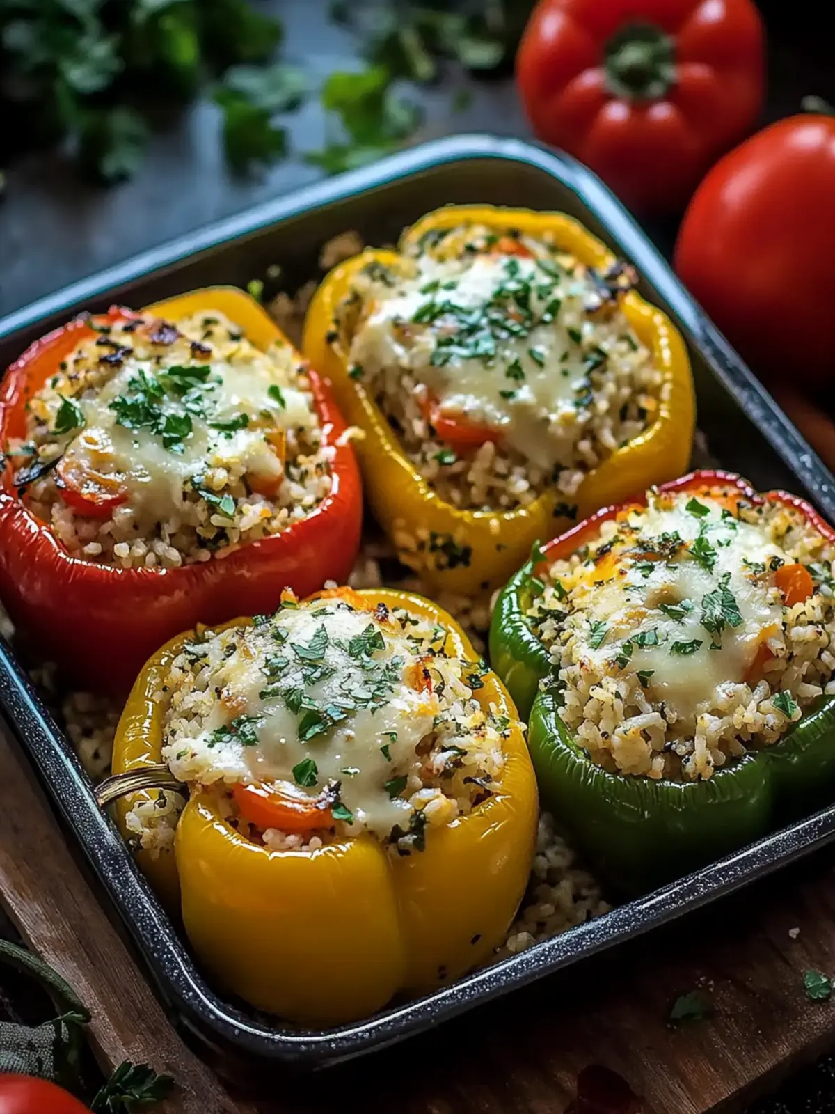 Flavor-Packed Vegetarian Stuffed Bell Peppers with Rice Delight 3 Vegetarian Stuffed Bell Peppers with Rice