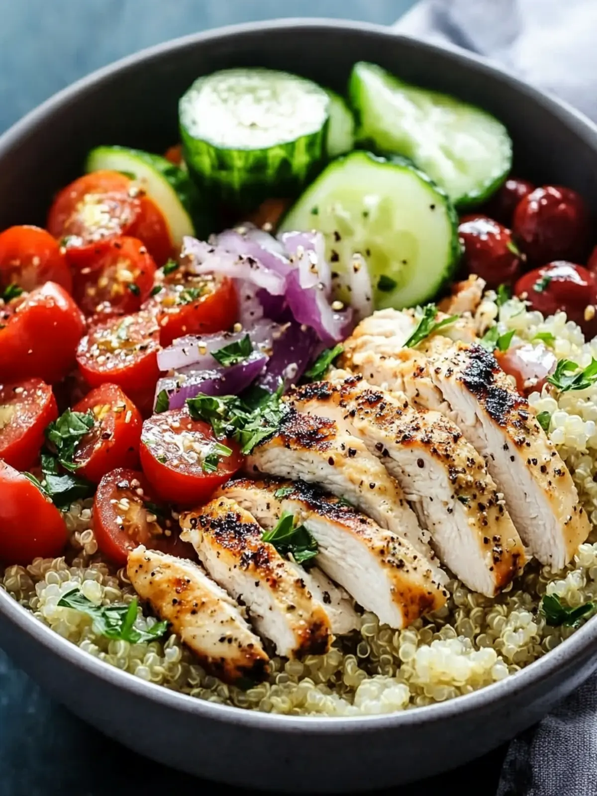 High‑Protein Greek Chicken Quinoa Bowl
