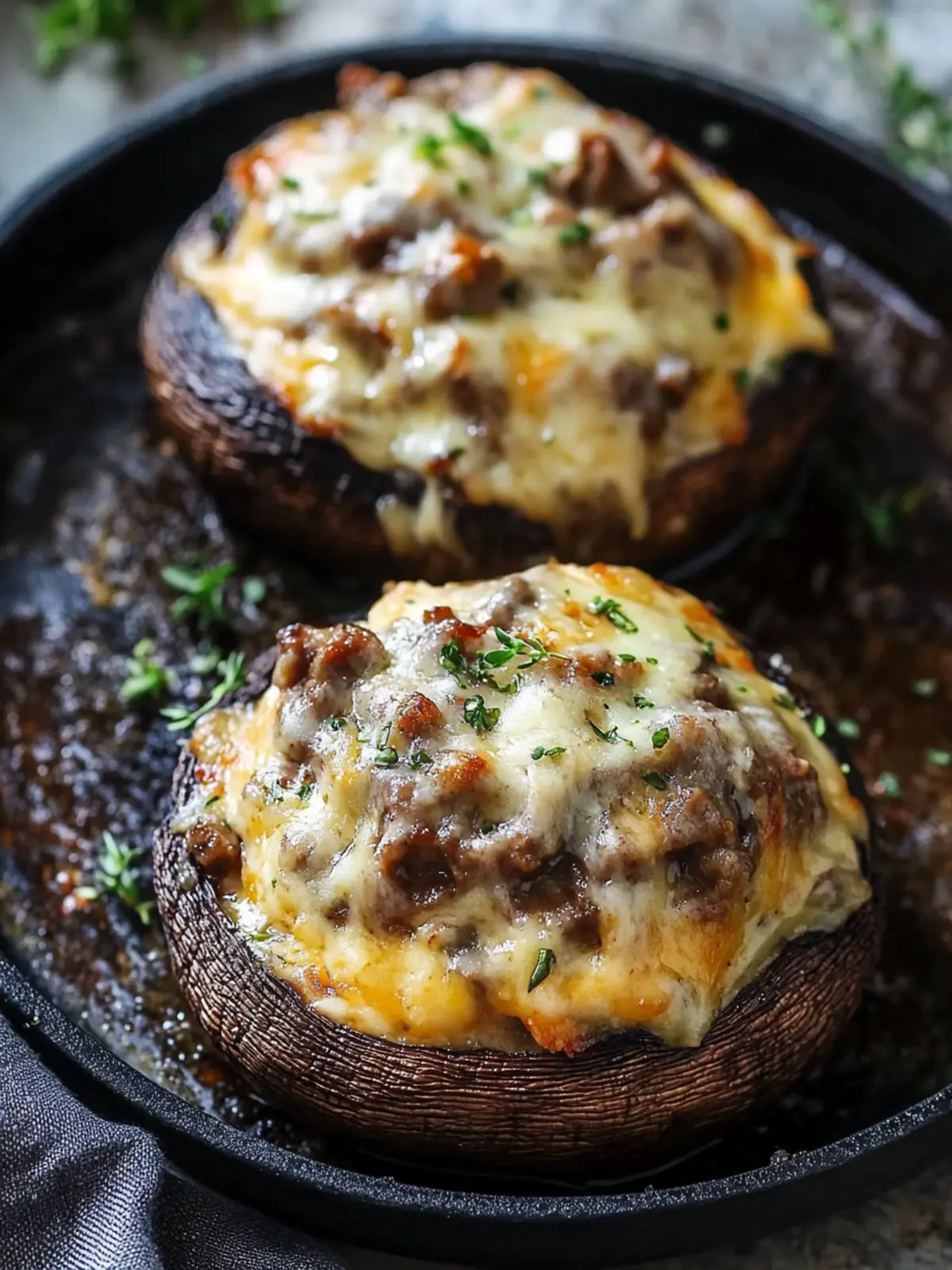 Philly Cheesesteak Stuffed Portobello Mushrooms: Guilt-Free Delight 3 Philly Cheesesteak Stuffed Portobello Mushrooms