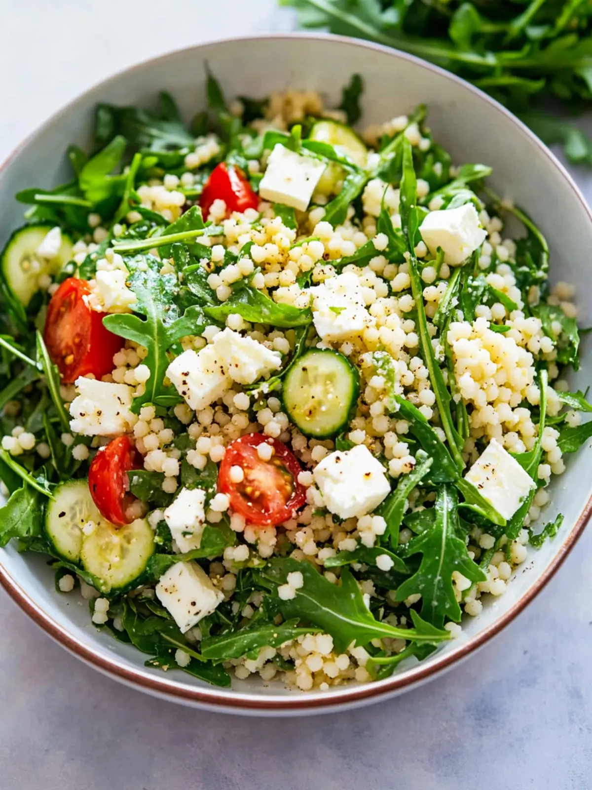 Zesty Arugula Couscous Salad with Feta for Quick Meals 2 Arugula Couscous Salad with Feta