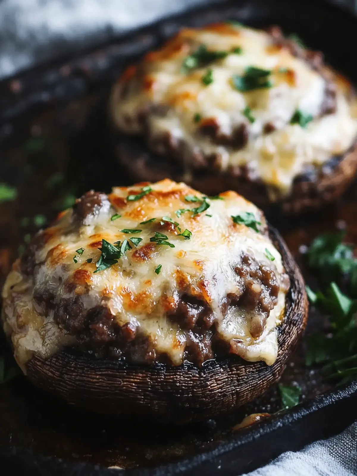 Philly Cheesesteak Stuffed Portobello Mushrooms: Guilt-Free Delight 4 Philly Cheesesteak Stuffed Portobello Mushrooms