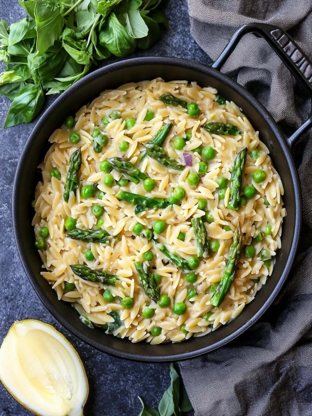 One Pot Orzo with Asparagus and Peas for Effortless Flavor 4 One Pot Orzo with Asparagus and Peas