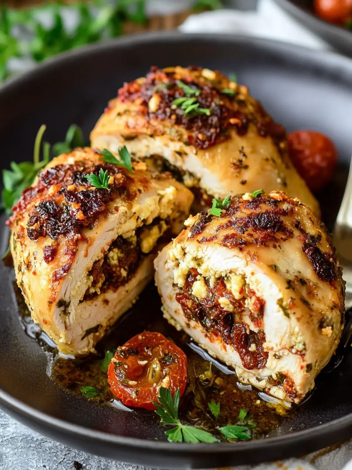 Sun Dried Tomato Feta Stuffed Chicken