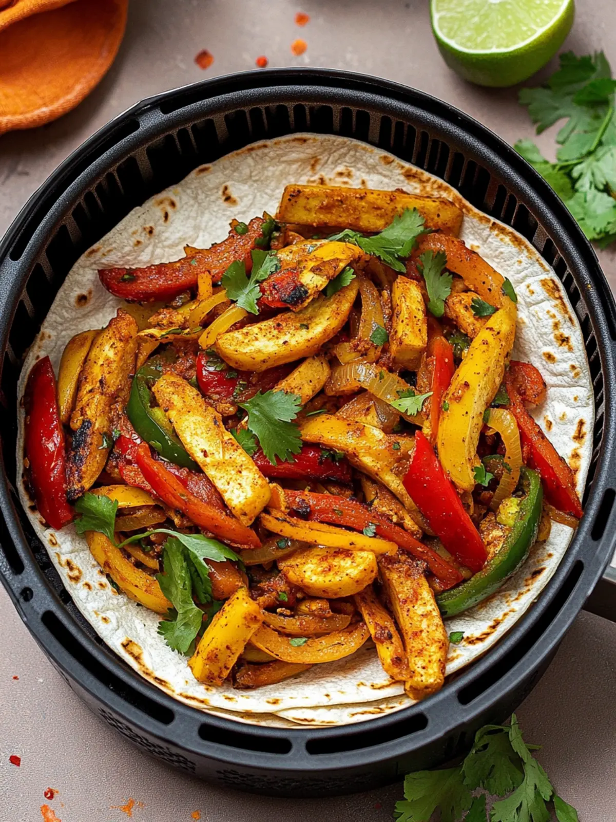 Delicious Air Fryer Fajitas: Quick Veggie Delight at Home 2 Air Fryer Fajitas (Veggie)
