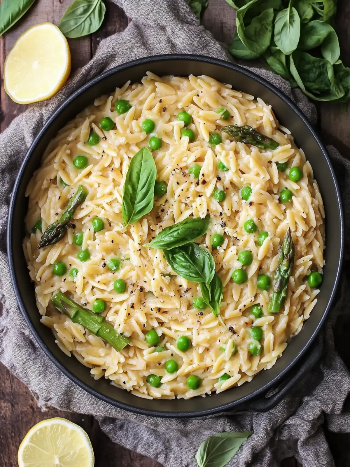 One Pot Orzo with Asparagus and Peas for Effortless Flavor 3 One Pot Orzo with Asparagus and Peas