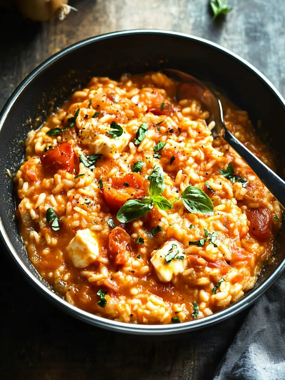 Tomato Mozzarella Risotto