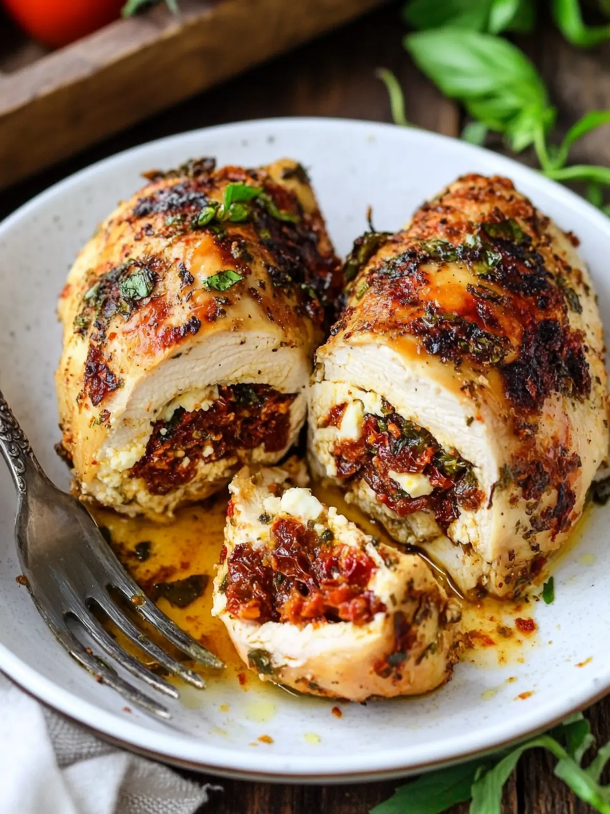 Sun Dried Tomato Feta Stuffed Chicken
