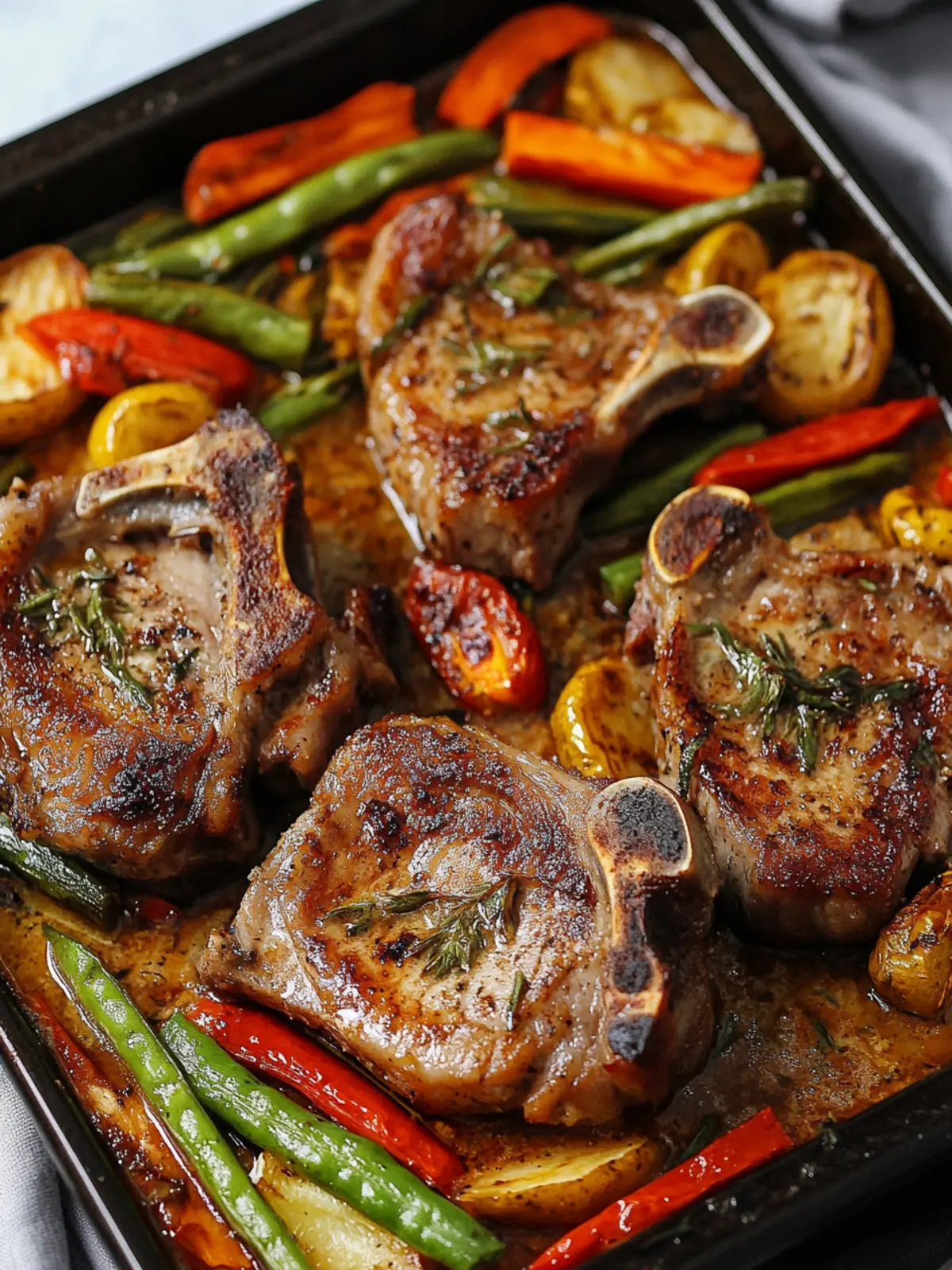 Lazy Summer Protein Dinners Sheet Pan Pork Chops and Vegetables