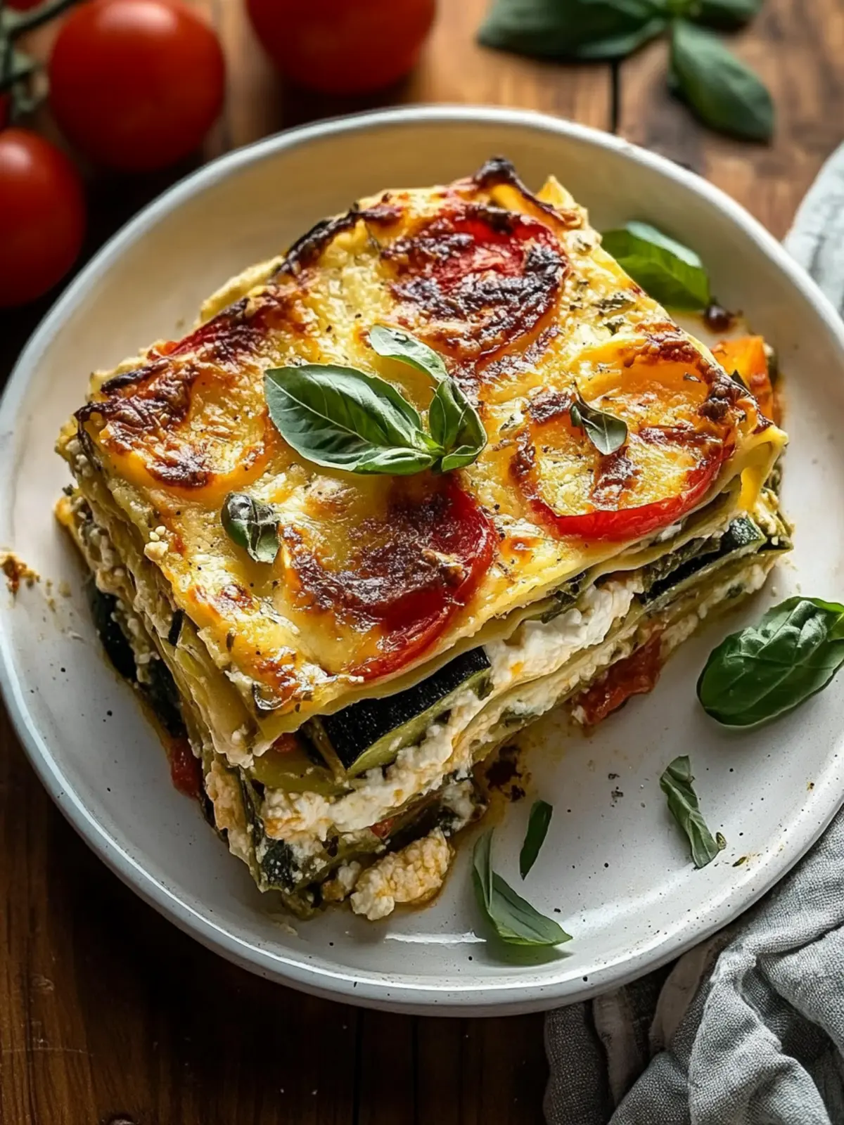 Layered Mediterranean Vegetable Lasagna with Creamy Ricotta Magic 2 Layered Mediterranean Vegetable lasagna with Creamy Ricotta