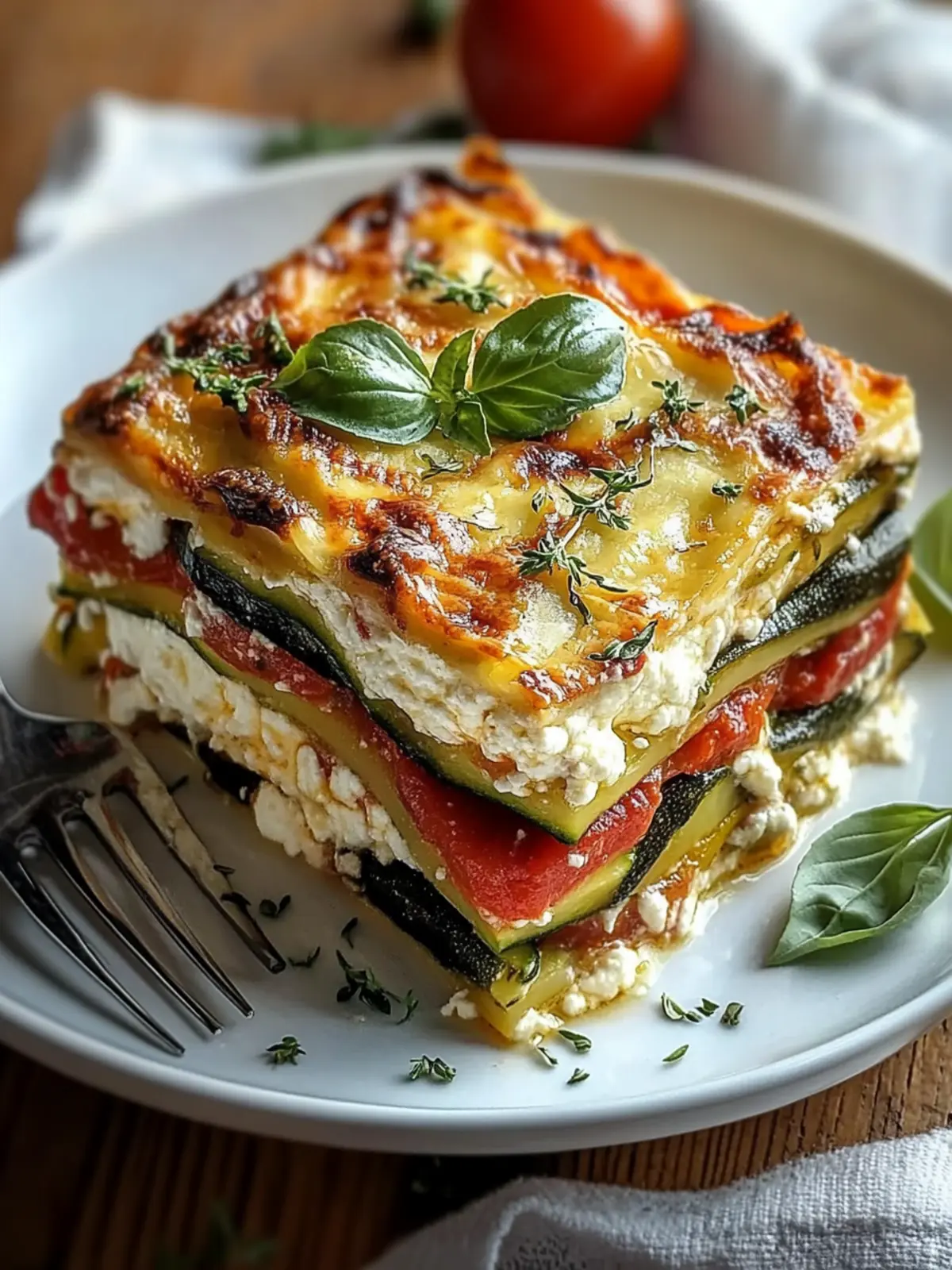 Layered Mediterranean Vegetable Lasagna with Creamy Ricotta Magic 5 Layered Mediterranean Vegetable lasagna with Creamy Ricotta