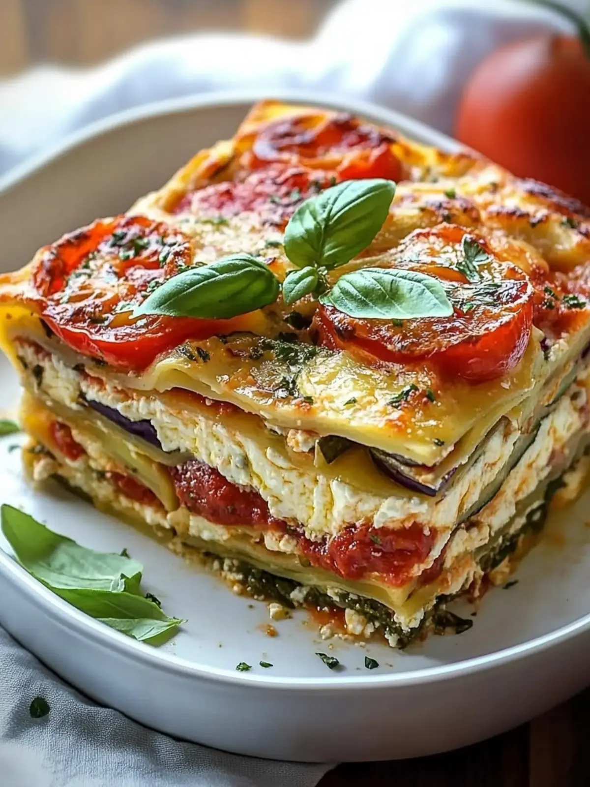 Layered Mediterranean Vegetable Lasagna with Creamy Ricotta Magic 4 Layered Mediterranean Vegetable lasagna with Creamy Ricotta