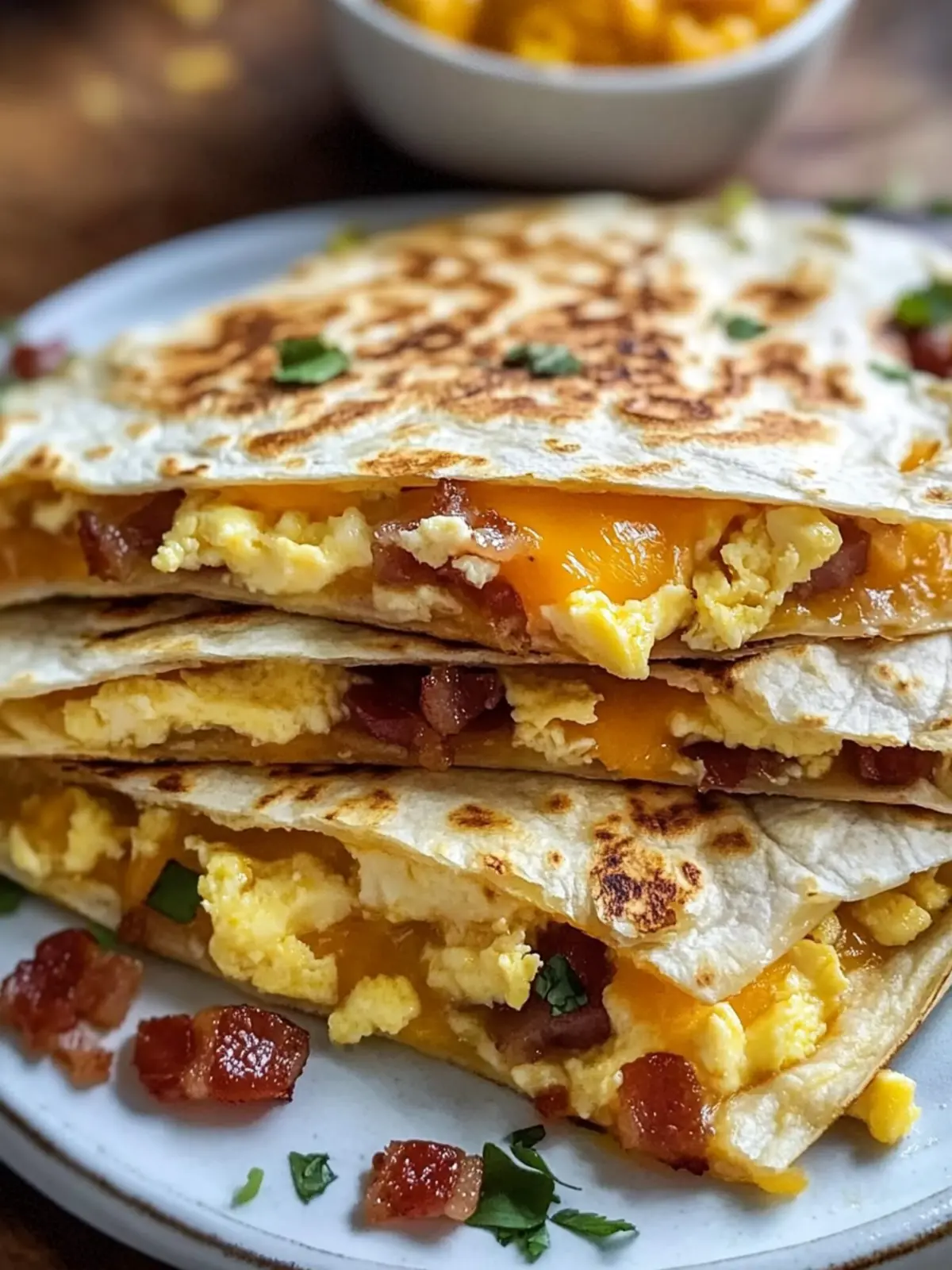 Sizzle Up Bacon Egg and Cheese Breakfast Quesadillas Today 4 Bacon Egg and Cheese Breakfast Quesadillas
