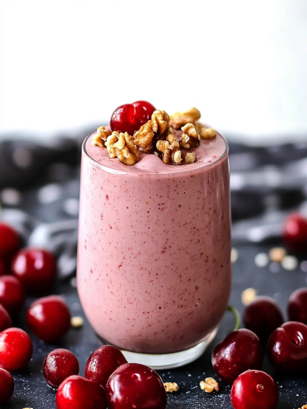 Delicious Cherry Smoothie Recipe with Yogurt and Walnuts 4 Cherry smoothie recipe with yogurt and walnuts