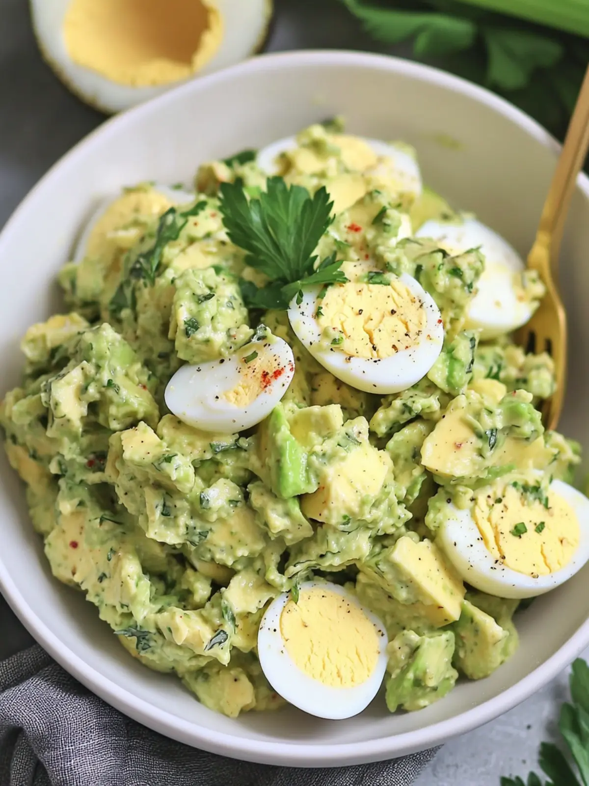 High Protein Herby Avocado Egg Salad (10-minute!)