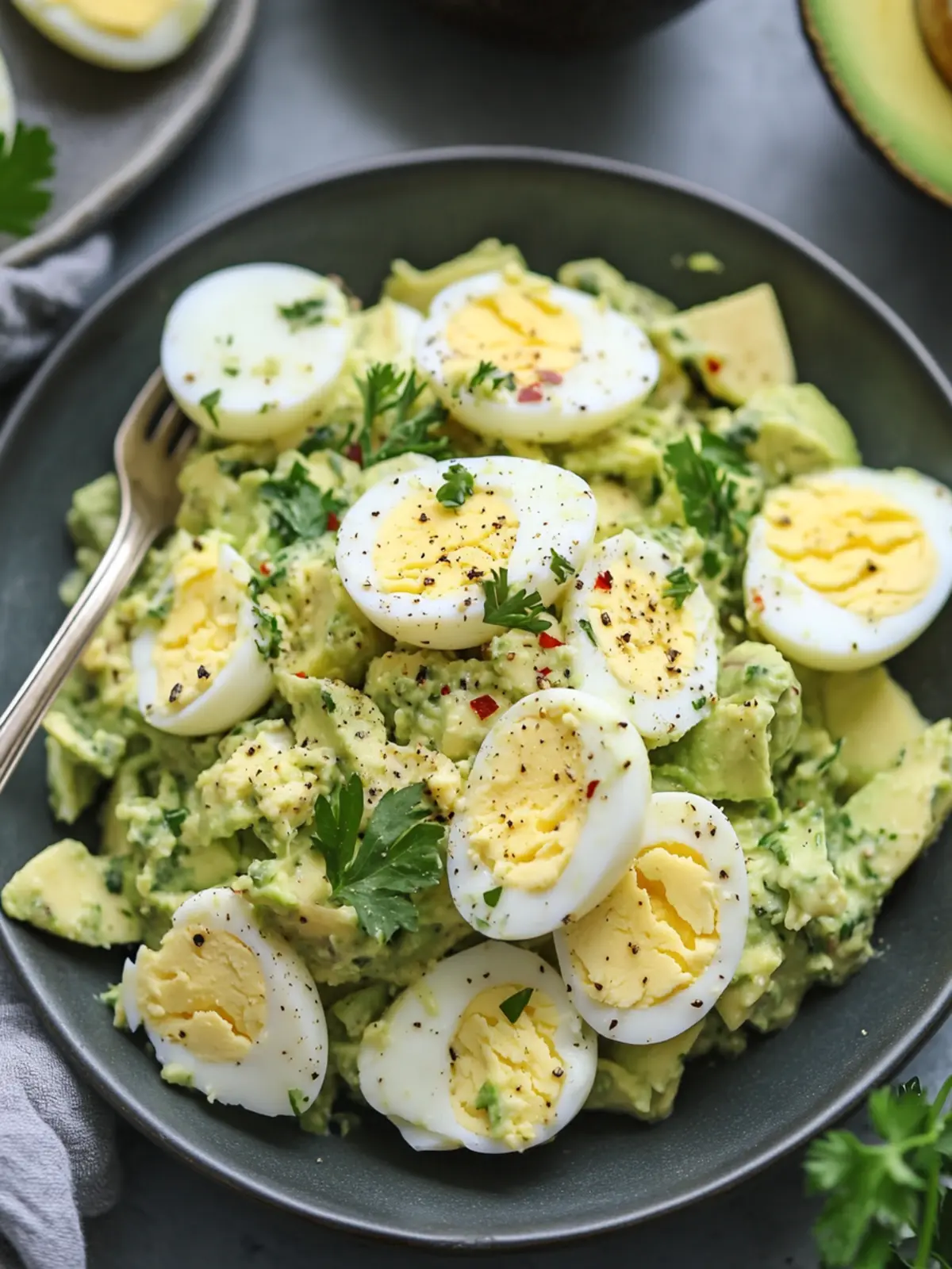 High Protein Herby Avocado Egg Salad (10-minute!)