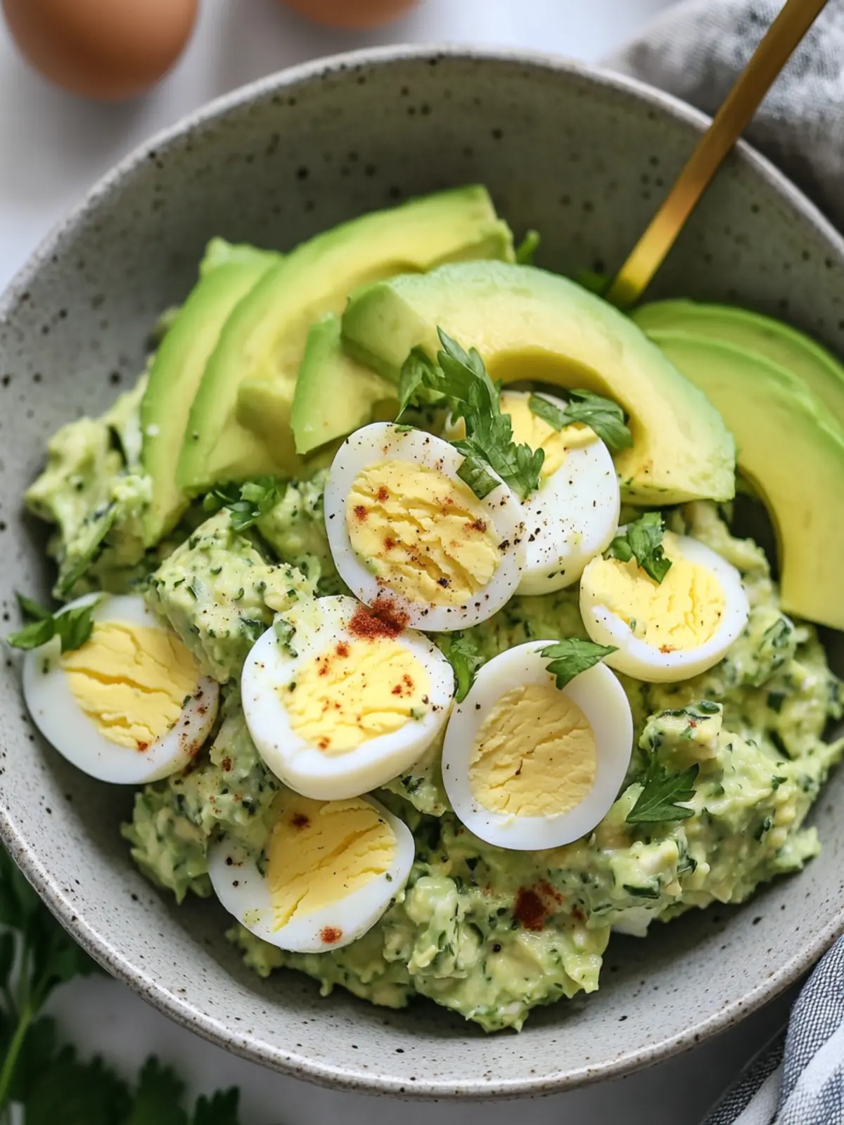 High Protein Herby Avocado Egg Salad in Just 10 Minutes! 2 High Protein Herby Avocado Egg Salad (10-minute!)