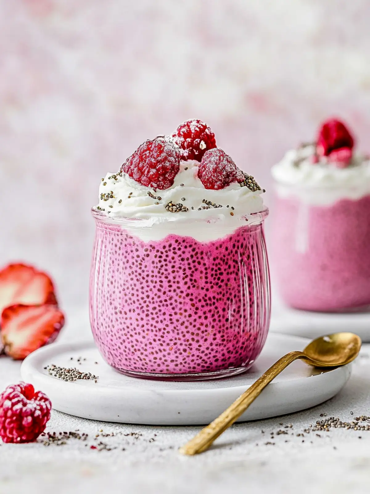 Pretty in Pink Overnight Chia Pudding