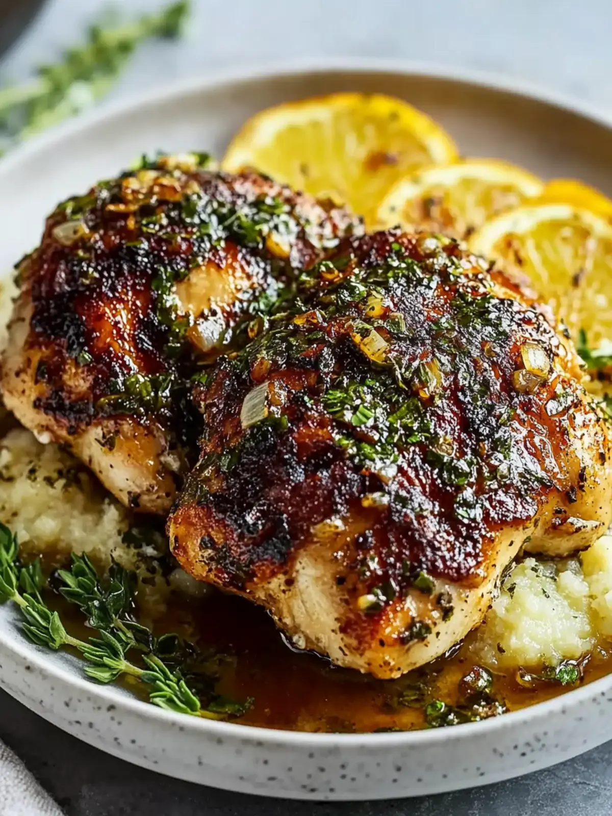 Savory Garlic Herb Chicken with Creamy Mashed Potatoes 2 Garlic Herb Chicken