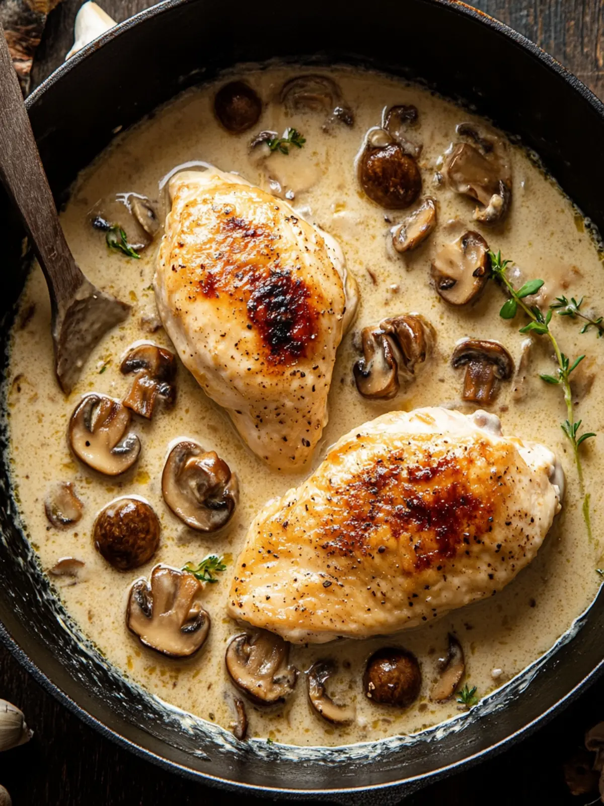 Savor Chicken Supreme with Mushrooms in Creamy White Wine Sauce 4 Chicken Supreme with Mushrooms in White Wine Cream Sauce