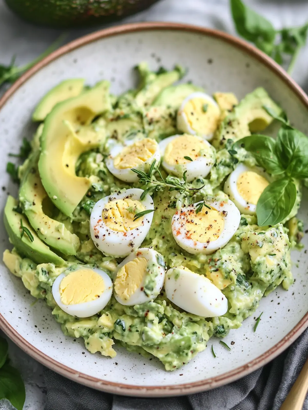 High Protein Herby Avocado Egg Salad (10-minute!)