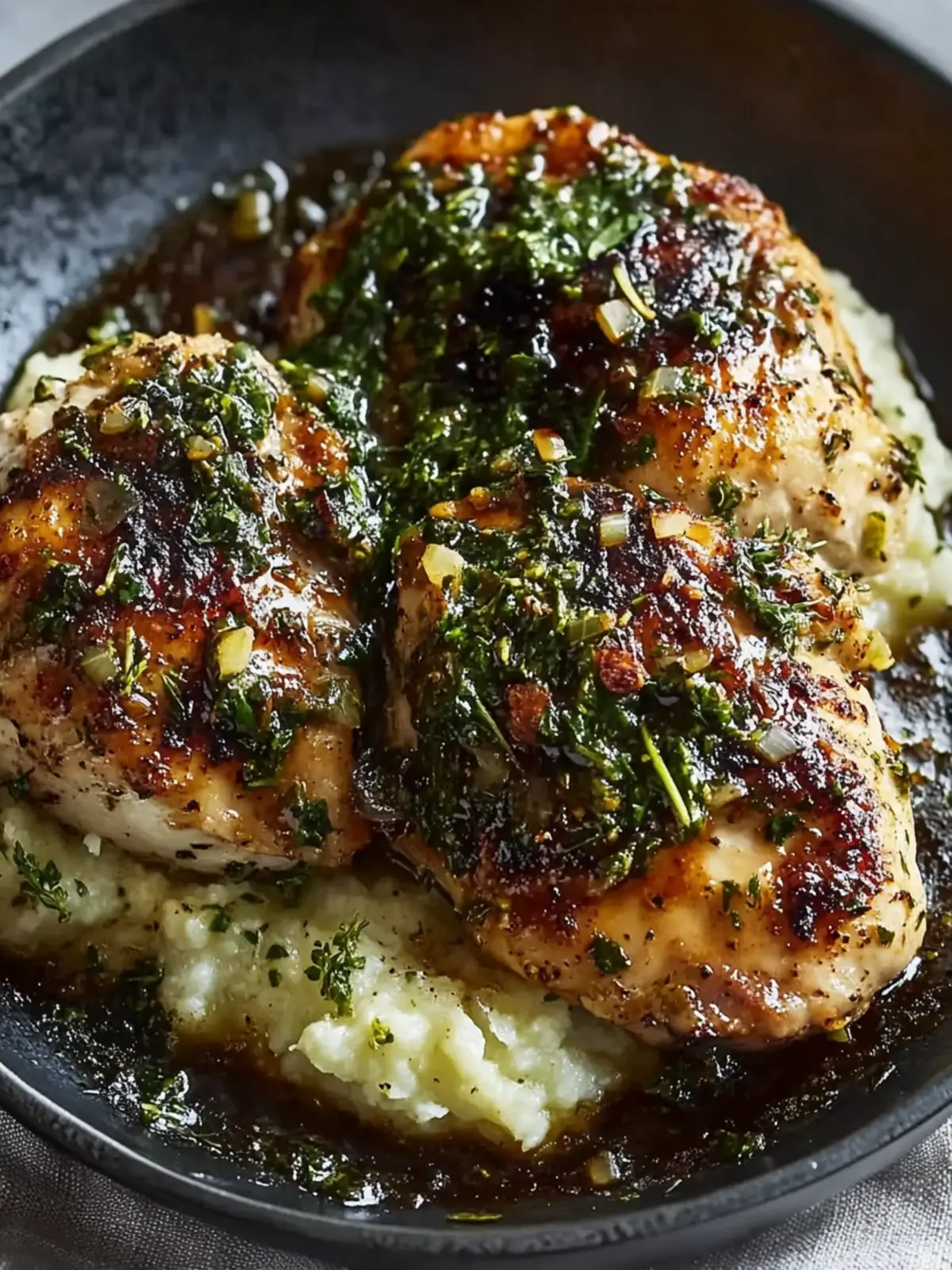 Savory Garlic Herb Chicken with Creamy Mashed Potatoes 3 Garlic Herb Chicken