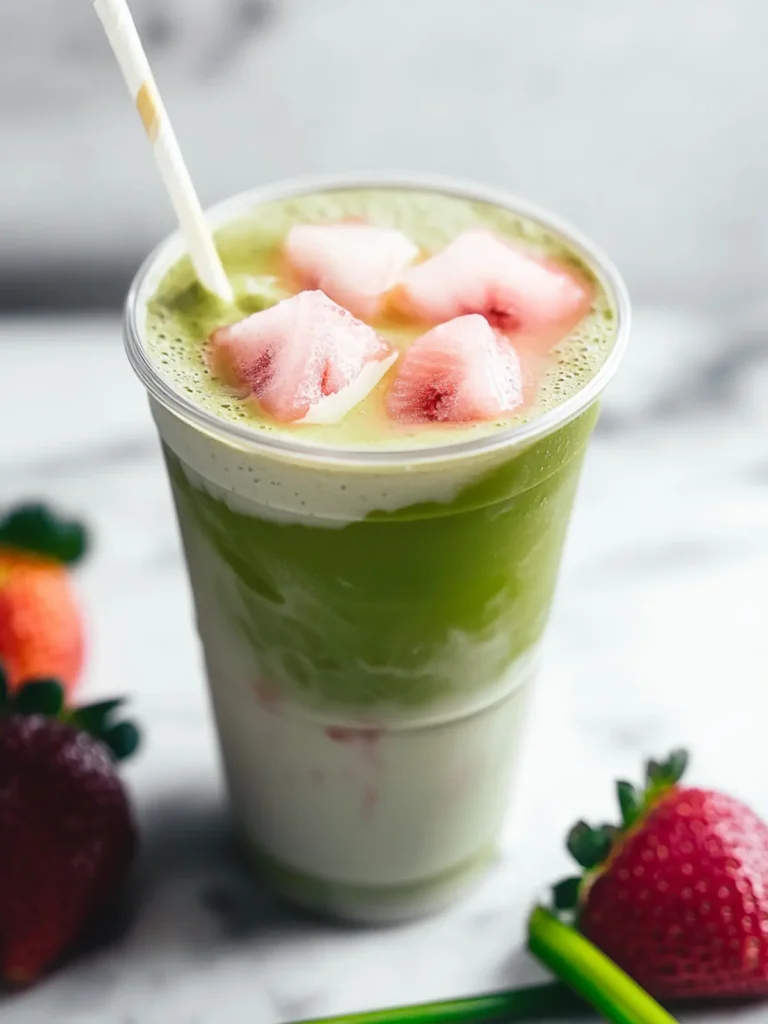 Iced Strawberry Matcha Latte