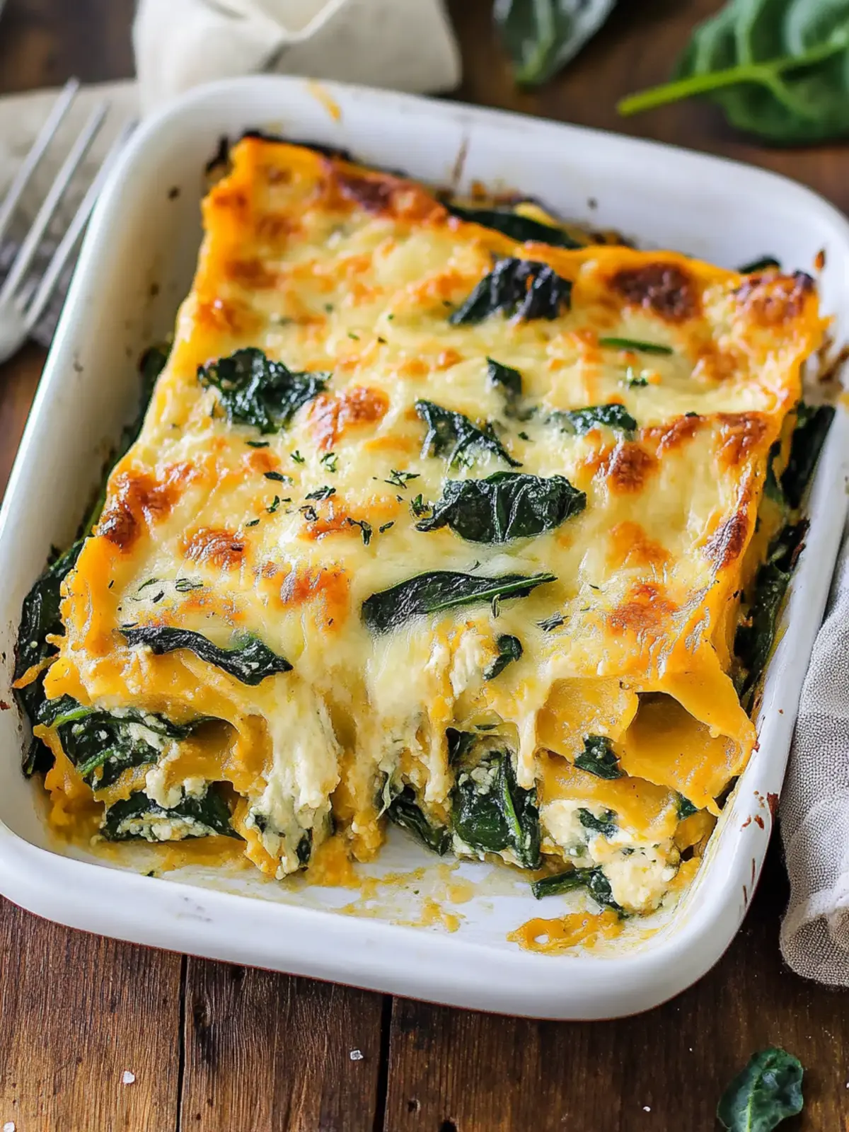 Savory Roasted Butternut Squash Lasagna with Spinach Bliss 4 Roasted Butternut Squash Lasagna – with Spinach