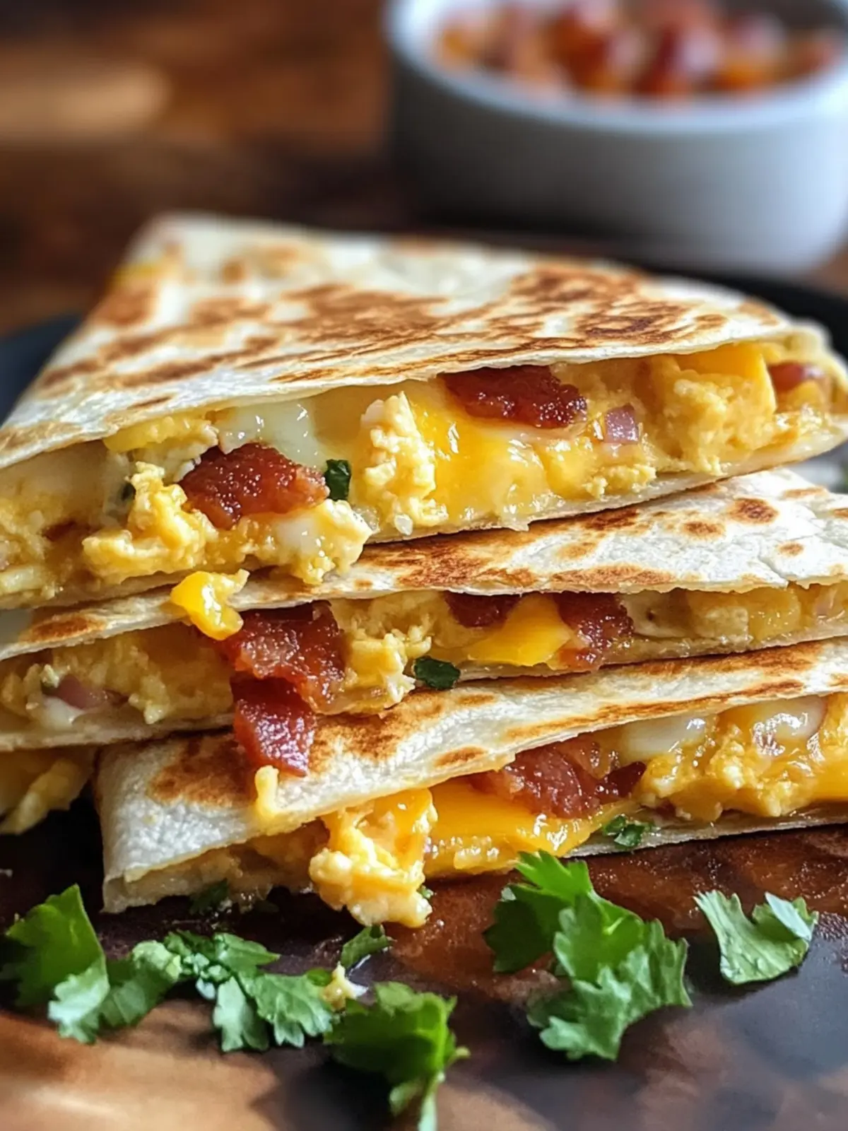 Sizzle Up Bacon Egg and Cheese Breakfast Quesadillas Today 3 Bacon Egg and Cheese Breakfast Quesadillas