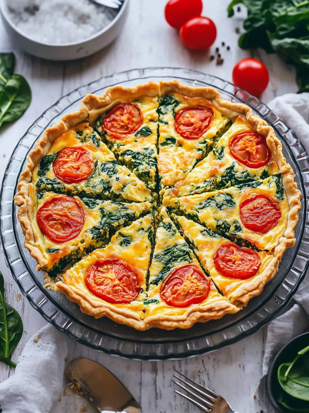 Easy Spinach Tomato Tortilla Quiche for a Fresh Twist 4 Simple Spinach Tomato Tortilla Quiche