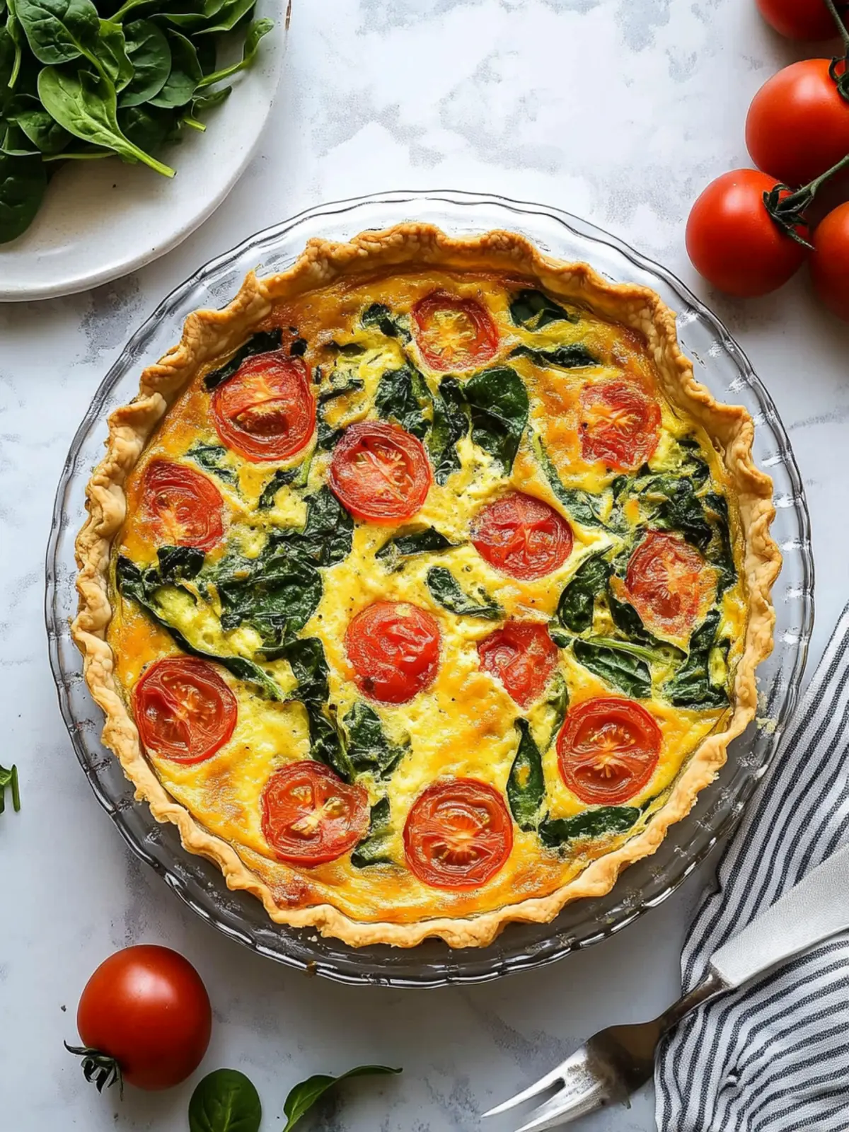 Easy Spinach Tomato Tortilla Quiche for a Fresh Twist 3 Simple Spinach Tomato Tortilla Quiche