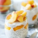 Peaches & Cream Protein Chia Pudding